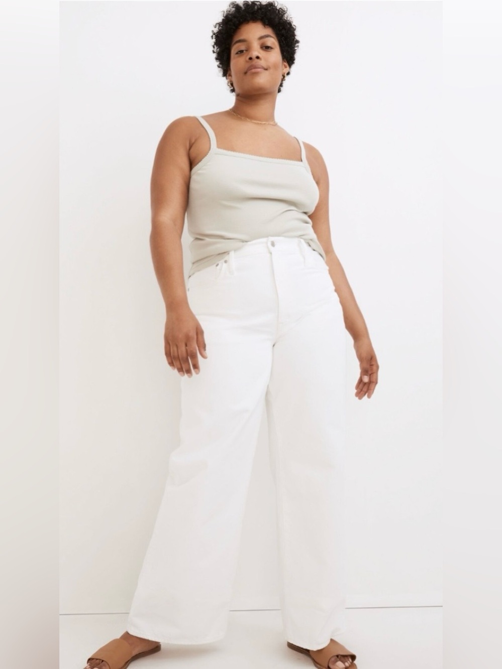 Madewell Superwide-Leg Jeans White High Rise Wide Leg Denim Size 30